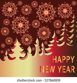  Snowfall. New year's eve. Vector image. Design greeting card, banner, poster, invitation ceremony. 