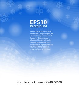 Snowfall on blue background