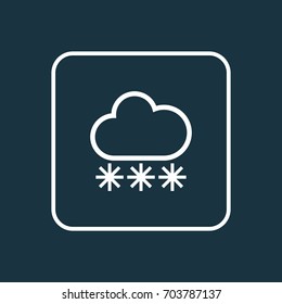 Snowfall Outline Symbol. Premium Quality Isolated Snow Element In Trendy Style.