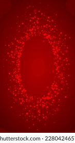 Snowfall overlay christmas background. Subtle flying snow flakes and stars on christmas red background. Festive snowfall overlay. Vertical vector illustration.