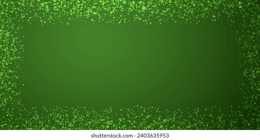 Snowfall overlay christmas background. Subtle flying snow flakes and stars on christmas green background. Festive snowfall overlay. Wide vector illustration.