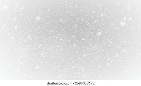 Snowfall PNG on dark background. Winter snow texture
