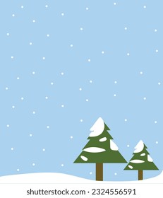 Snowfall Scene Cartoon Background Illustration 