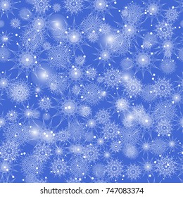 Snowfall. Seamless pattern for background, wallpapers