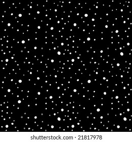 Snowfall seamless pattern. The snow is falling on the dark (night) fill.