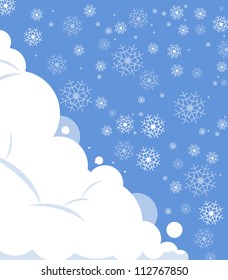 snowfall with sky christmas and happy new year background