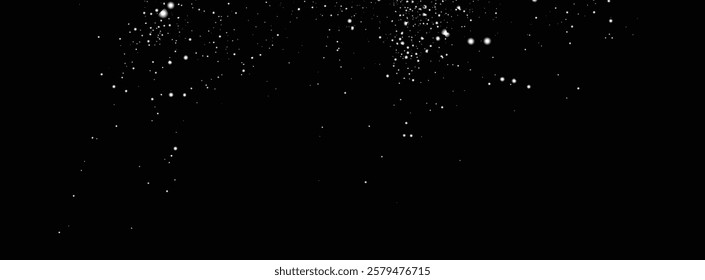 Snowfall snow flakes vector. Seamless falling snow snowflakes transparent background