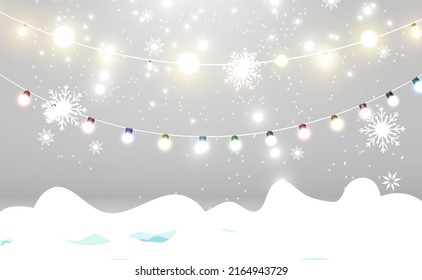Snowfall. A lot of snow on a transparent background. Christmas winter background. Snowflakes falling from the sky.	