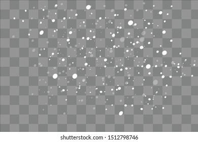 Snowfall, snowflakes in different shapes and forms. Snowflakes, snow background. Christmas snow for the new year.