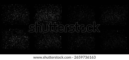 Snowfall snowflakes illustration background design collection. Snow flakes falling white transparent background set