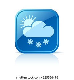 Snowfall and sun vector icon