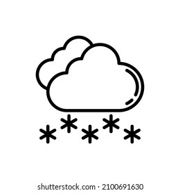 Snowfall thin line icon. Modern vector illustration of weather sign.
