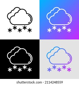 Icono de línea delgada de nevada. Ilustración vectorial moderna del signo del tiempo.