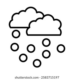 Snowfall Vector Line Icon Design