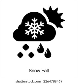 Konzept von Schneefall und Wettersymbol