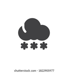 Icono del vector del tiempo de nieve. signo plano relleno para concepto móvil y diseño web. Icono de glifo de nube y nieve. Símbolo, ilustración del logotipo. Gráficos vectoriales
