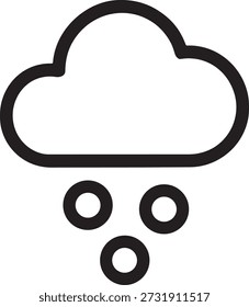 Ilustración vectorial de icono de línea de Clima de nube de invierno de nevada