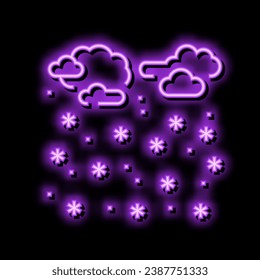 vector de señal de luz de neón de invierno de nevada. ilustración de invierno de nevada