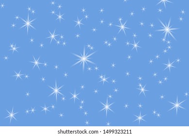 Snowfalls, snowflakes in different shapes and forms. Snowflakes, snow background.