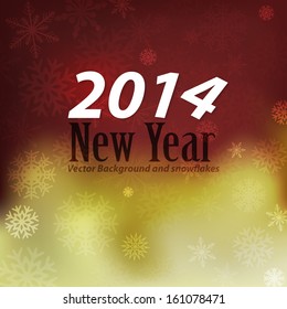 Snowflackes background. New 2014 Year