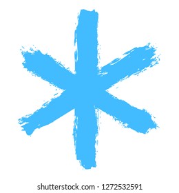 Snowflake 01 from set 02. Drawing of a snow flake painted by brush stroke. Quick and easy sketching or technique imitating children's drawing. Design graphic element vector illustration EPS file