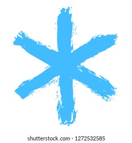 Snowflake 03 from set 02. Drawing of a snow flake painted by brush stroke. Quick and easy sketching or technique imitating children's drawing. Design graphic element vector illustration EPS file
