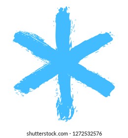 Snowflake 05 from set 02. Drawing of a snow flake painted by brush stroke. Quick and easy sketching or technique imitating children's drawing. Design graphic element vector illustration EPS file