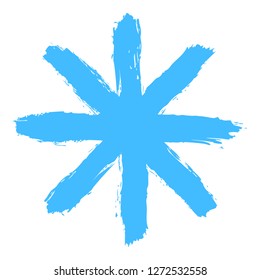 Snowflake 07 from set 01. Drawing of a snow flake drawn by brush stroke. Quick and easy sketching or technique imitating children's drawing. Design graphic element vector illustration EPS file