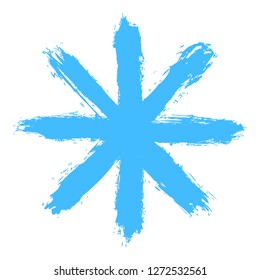 Snowflake 08 from set 01. Drawing of a snow flake drawn by brush stroke. Quick and easy sketching or technique imitating children's drawing. Design graphic element vector illustration EPS file