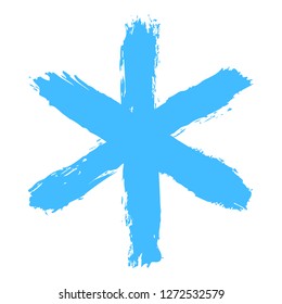 Snowflake 09 from set 02. Drawing of a snow flake painted by brush stroke. Quick and easy sketching or technique imitating children's drawing. Design graphic element vector illustration EPS file