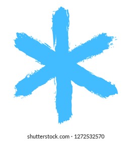 Snowflake 10 from set 02. Drawing of a snow flake painted by brush stroke. Quick and easy sketching or technique imitating children's drawing. Design graphic element vector illustration EPS file