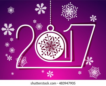 snowflake. 2017 happy new year background
