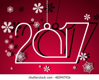 snowflake. 2017 happy new year background