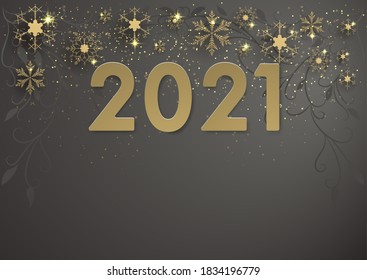 snowflake and 2021 background,light ,merry christmas ,happy new year.