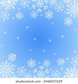 Schneeflocken-abstrakter Hintergrund. Schöne Schneeflocken auf blauem Hintergrund.