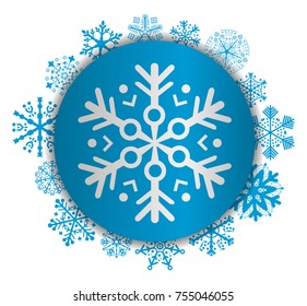 snowflake abstract christmas icon