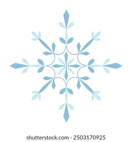 Snowflake. Abstract figure of a snowflake. Winter decorative element in flat style.
