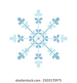 Snowflake. Abstract figure of a snowflake. Winter decorative element in flat style.