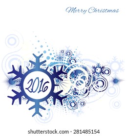 Snowflake, abstract grunge background with place for text, vector illustration
