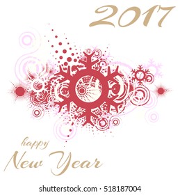 Snowflake, abstract grunge background with place for text, vector illustration
