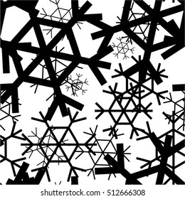 Snowflake in the abstract pattern, simple, cute, seamless vector background.