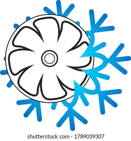 Snowflake air conditioner and fan cooling symbol