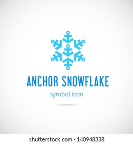 Snowflake from anchors logo template/Good for cold rivers and lakes shipment