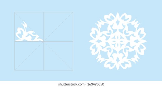 Snowflake - applique' work: sketch and whole object