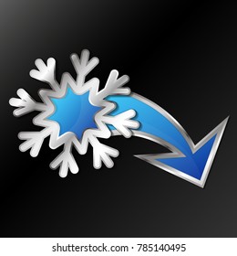 Snowflake and arrow for air conditioner symbol