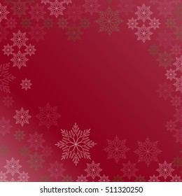Snowflake background. Christmas decoration frame. Abstract illustration for your design
