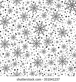 Snowflake background, Christmas Decoration, seamless winter pattern.