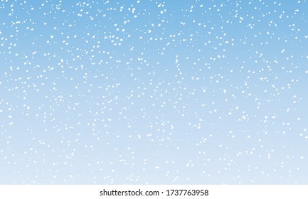 Snowflake background. Falling snow. Vector illustration. Snowfall sky. Christmas winter background.