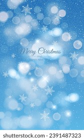 Snowflake background for Merry Christmas and Happy New Year. Vector illustration Welcome winter  with falling gold and silver snow. Vector illustration 