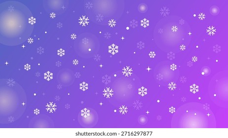 Snowflake Background with Purple and Blue Gradient. Vector Illustration